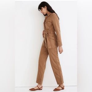 Madewell Long-Sleeve Tie-Waist Fatigue Jumpsuit